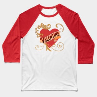 Valentine, Classic Valentine, Valentine Heart, Vintage Valentine Baseball T-Shirt